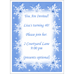 Snowflake Invitation #3 - Add Details